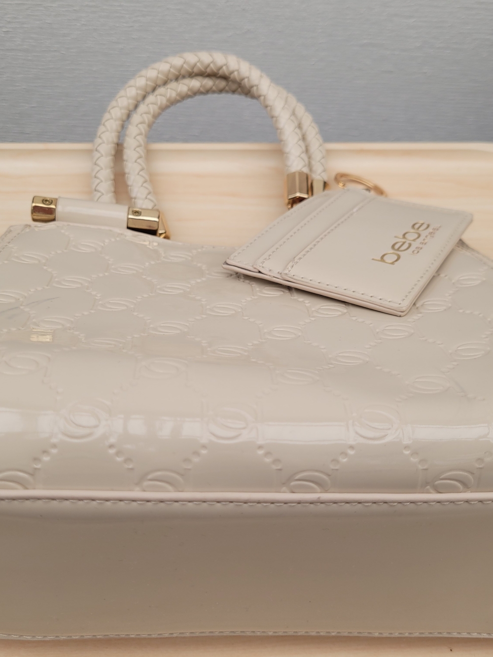Bebe Cream Embossed Satchel Crossbody Bag – Gold Hardware
Elegant Bebe handbag - Picture 12 of 13